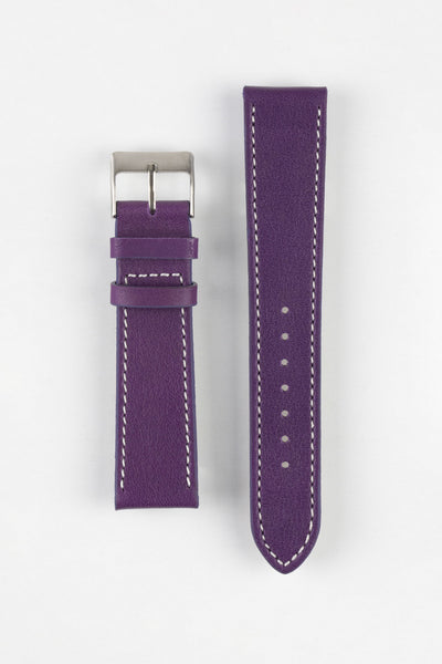 Pebro CLASSIC Unpadded Calfskin Leather Watch Strap in VIOLET