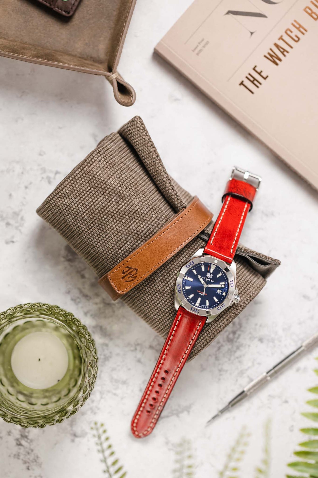 JPM Canvas Watch Roll with Suede Lining in GREY