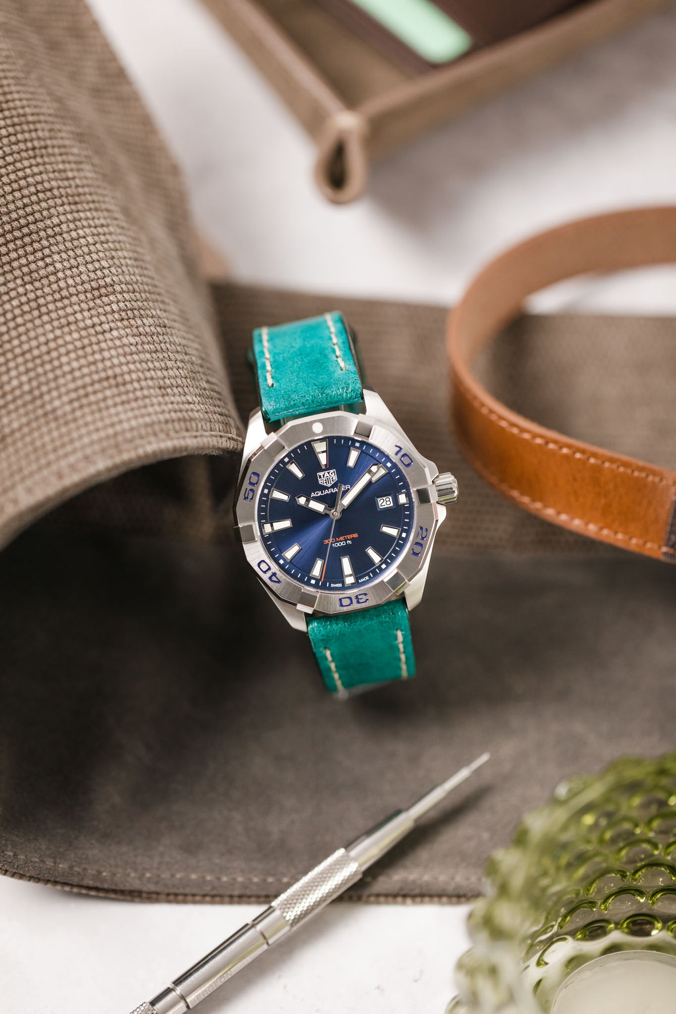 JPM Canvas Watch Roll with Suede Lining in GREY