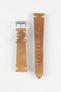 Pebro LEGACY Vintage Calfskin Leather Watch Strap in GOLD BROWN