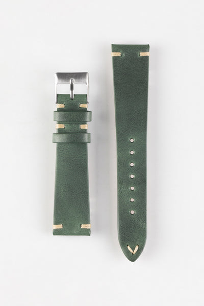 Pebro LEGACY Vintage Calfskin Leather Watch Strap in GREEN