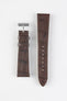 Pebro NILE Crocodile-Embossed Calfskin Leather Watch Strap in DARK BROWN