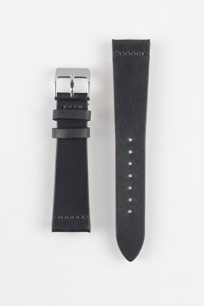 Pebro OILED ARTISAN Leather Watch Strap in BLACK