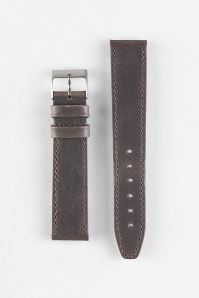 Pebro RUSTIC Vintage Leather Watch Strap in DARK BROWN