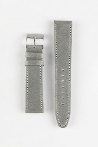 Pebro RUSTIC Vintage Leather Watch Strap in PEBBLE GREY