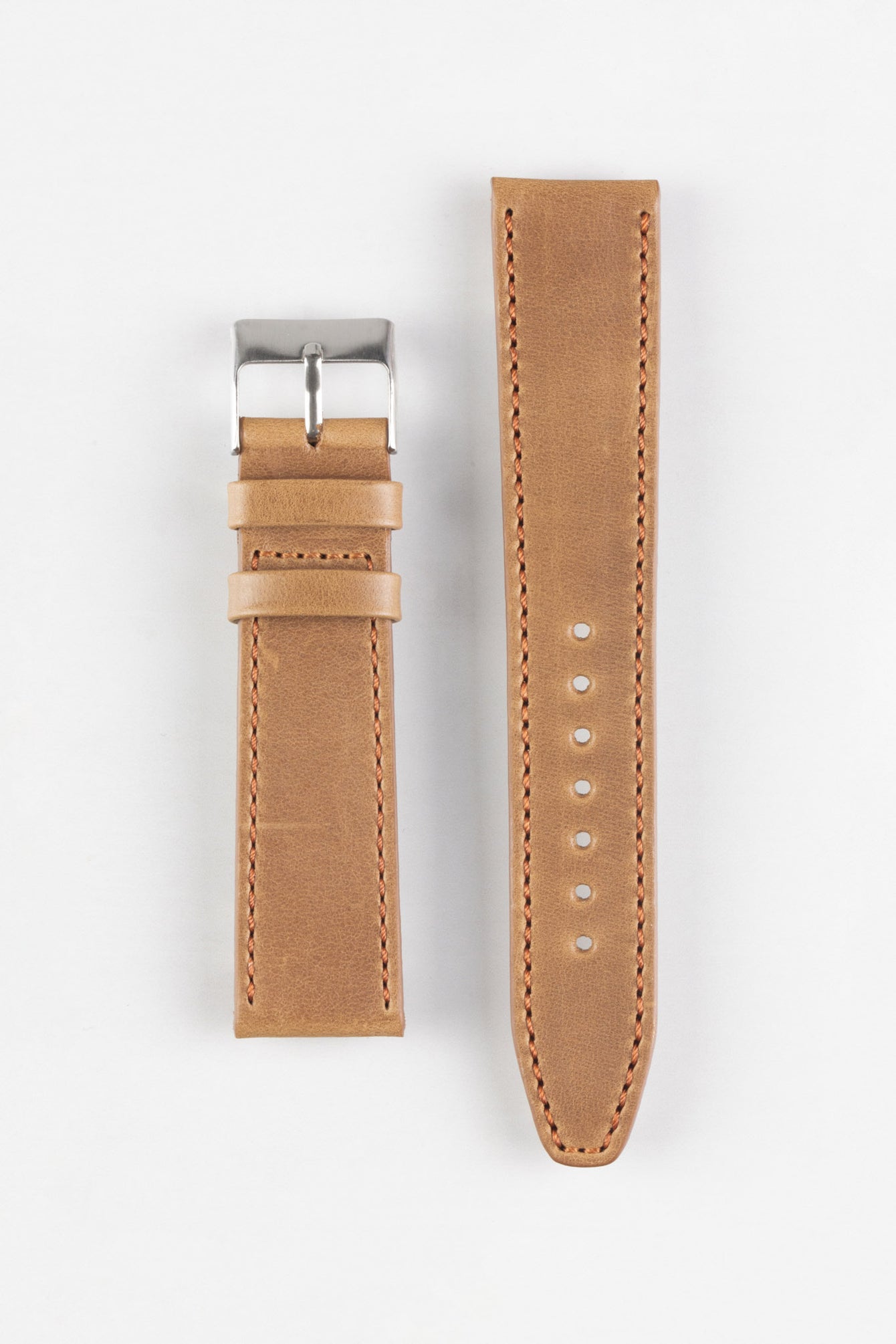 Pebro RUSTIC Vintage Leather Watch Strap in TAWNY BROWN