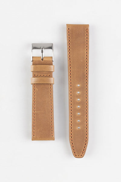 Pebro RUSTIC Vintage Leather Watch Strap in TAWNY BROWN