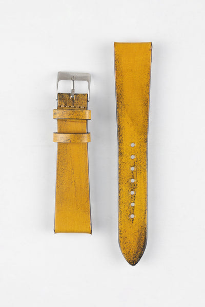 Pebro VENEER Lacquered Vintage Leather Watch Strap in COGNAC