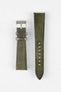 Pebro VENEER Lacquered Vintage Leather Watch Strap in OLIVE GREEN