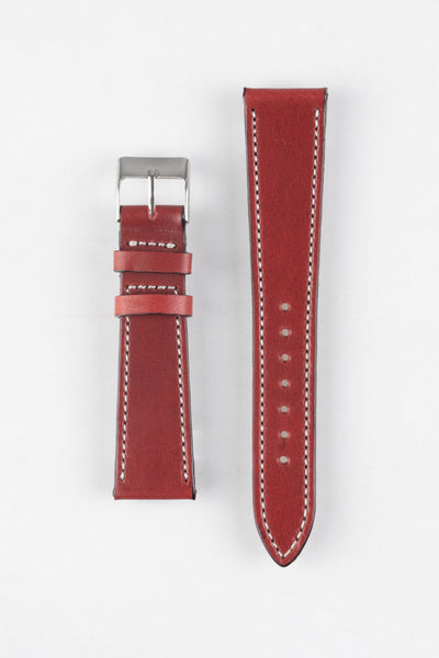 Pebro VIBRANT Genuine Leather Watch Strap in BURGUNDY