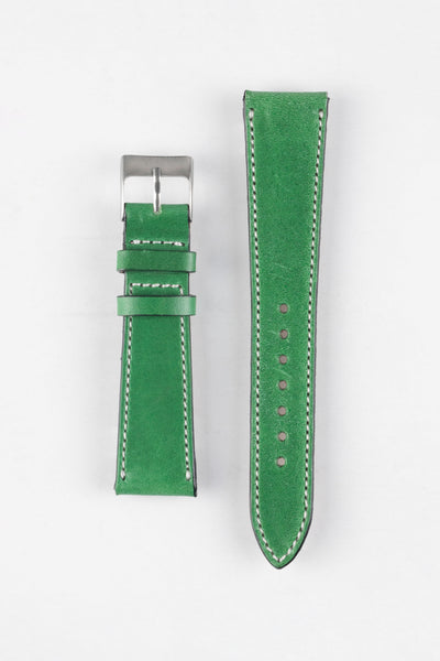 Pebro VIBRANT Genuine Leather Watch Strap in SHAMROCK GREEN