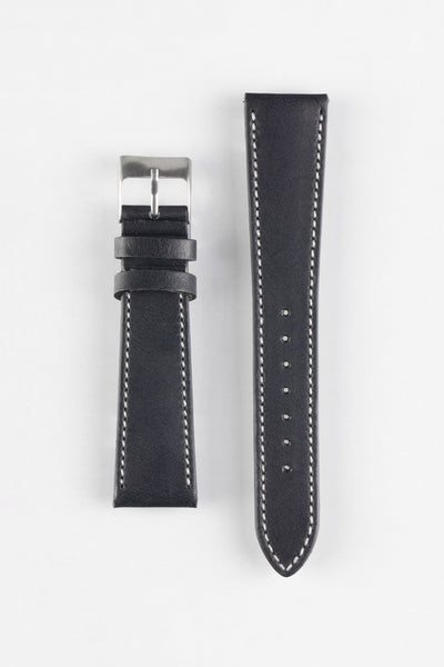 Pebro VINTAGE Leather Watch Strap in BLACK