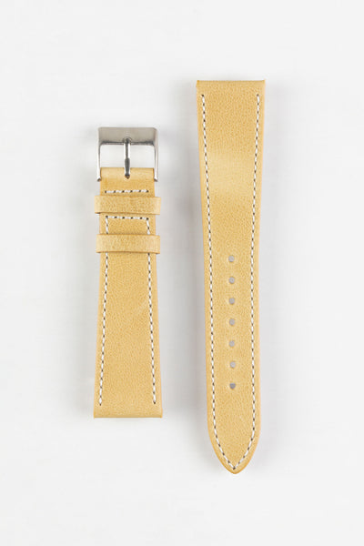 Pebro VINTAGE Leather Watch Strap in MUSTARD