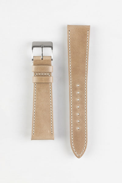 Pebro VINTAGE Leather Watch Strap in SAND