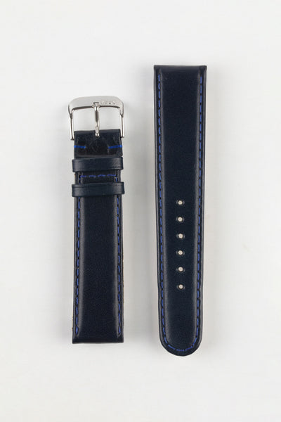 RIOS1931 ARIZONA Genuine Saddle Leather Hook-On Watch Strap in OCEAN BLUE