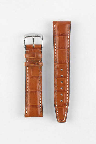 RIOS1931 BOSTON Alligator-Embossed Leather Watch Strap in COGNAC
