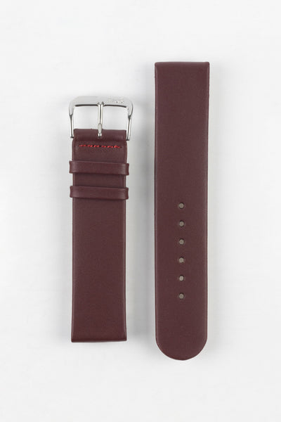 RIOS1931 CLASSIC Low-Profile Leather Watch Strap in BURGUNDY
