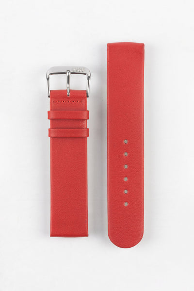 RIOS1931 CLASSIC Low-Profile Leather Watch Strap in RED