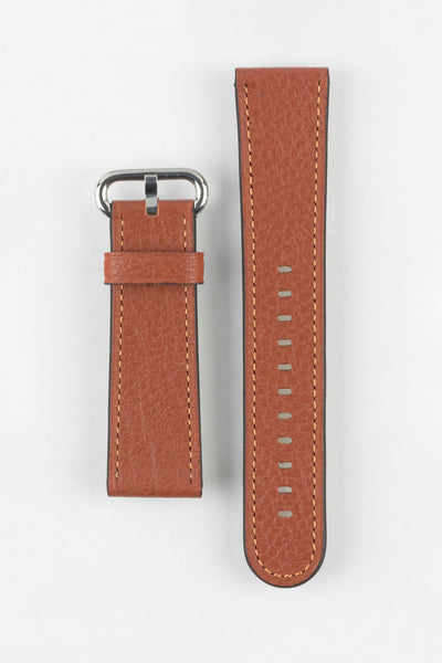 RIOS1931 CONNECT Buffalo Leather Watch Strap for 42 / 44 / 45mm / Ultra Apple Watch in COGNAC