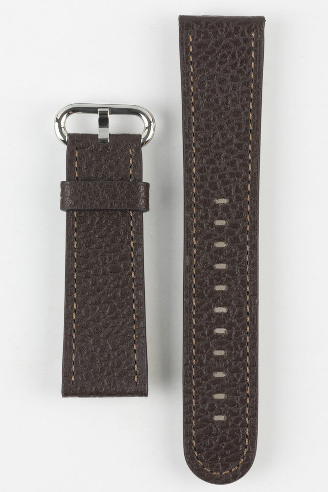 RIOS1931 CONNECT Buffalo Leather Watch Strap for 42 / 44 / 45mm / Ultra Apple Watch in MOCHA