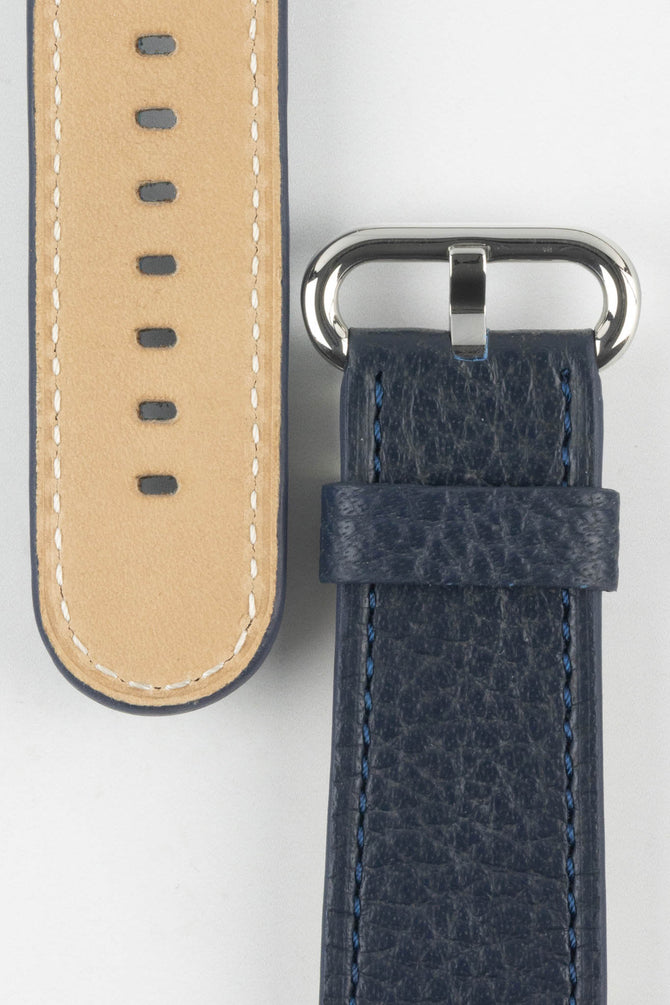 RIOS1931 CONNECT Buffalo Leather Watch Strap for 42 / 44 / 45mm / Ultra Apple Watch in OCEAN BLUE