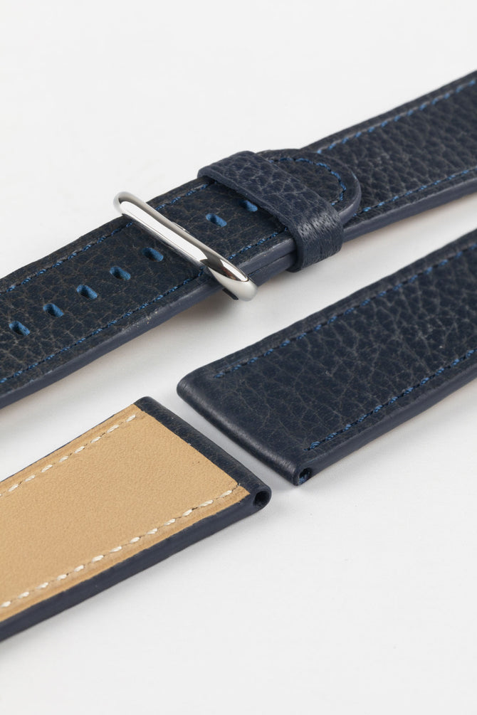 RIOS1931 CONNECT Buffalo Leather Watch Strap for 42 / 44 / 45mm / Ultra Apple Watch in OCEAN BLUE