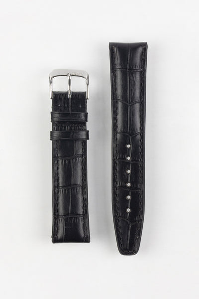 RIOS1931 DALLAS Alligator-Embossed Leather Watch Strap in BLACK