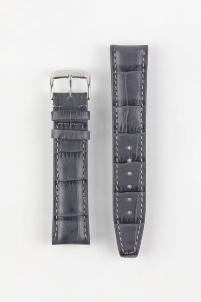 RIOS1931 DALLAS Alligator-Embossed Leather Watch Strap in STONE GREY