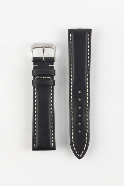 RIOS1931 DEEP SEA Hydrophobic Leather Watch Strap in BLACK