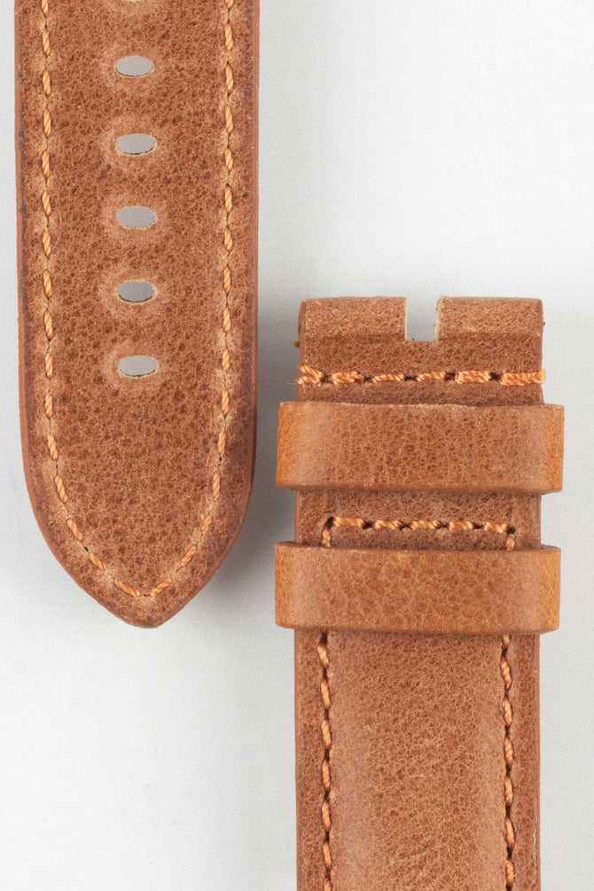 RIOS1931 DERBY Genuine Vintage Leather Watch Strap in COGNAC