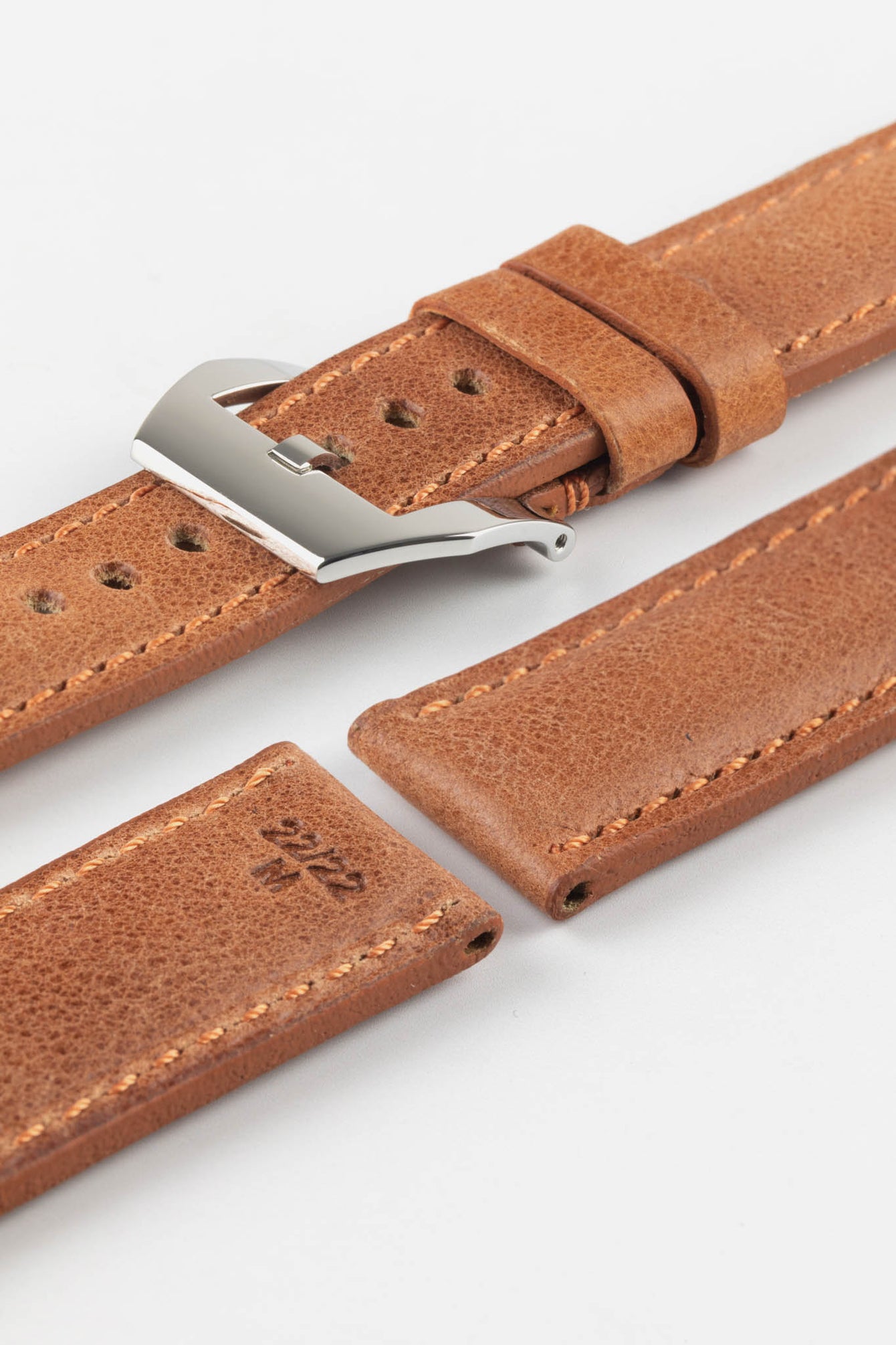 RIOS1931 DERBY Genuine Vintage Leather Watch Strap in COGNAC