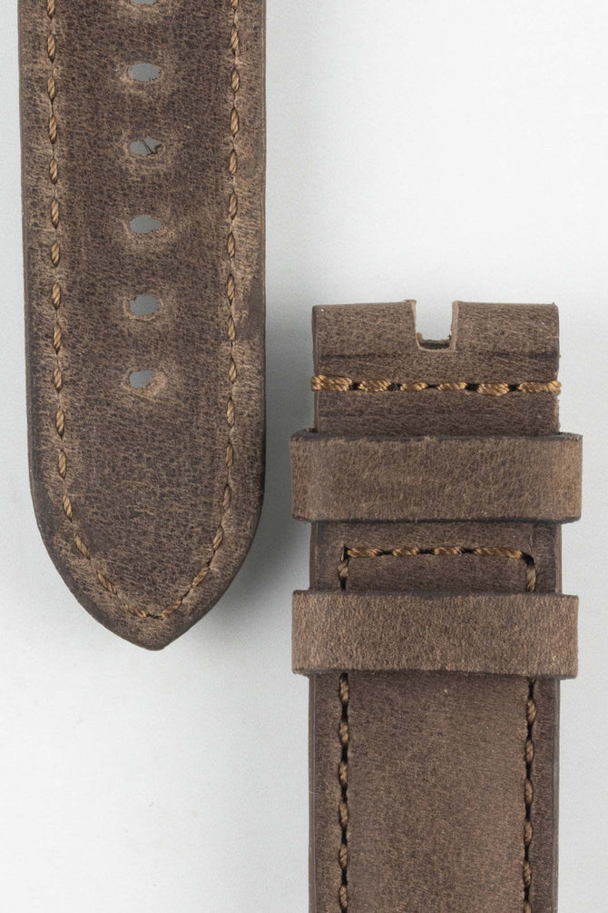 RIOS1931 DERBY Genuine Vintage Leather Watch Strap in MOCHA