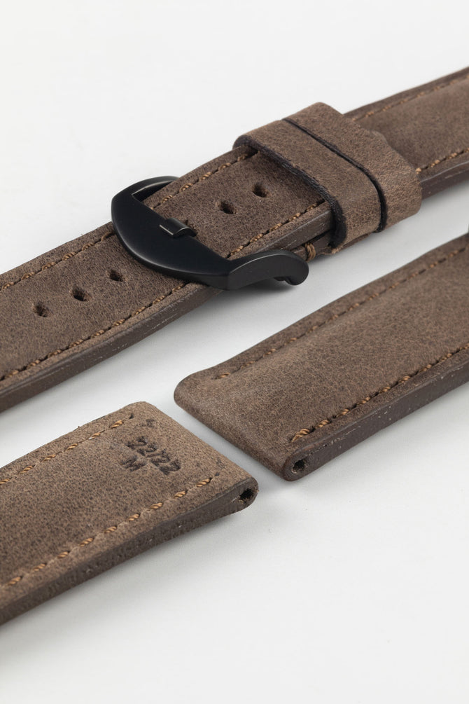 RIOS1931 DERBY Genuine Vintage Leather Watch Strap in MOCHA