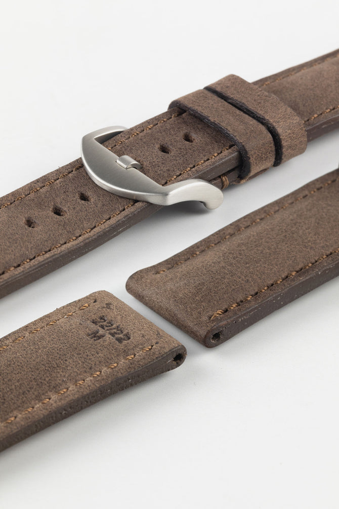 RIOS1931 DERBY Genuine Vintage Leather Watch Strap in MOCHA