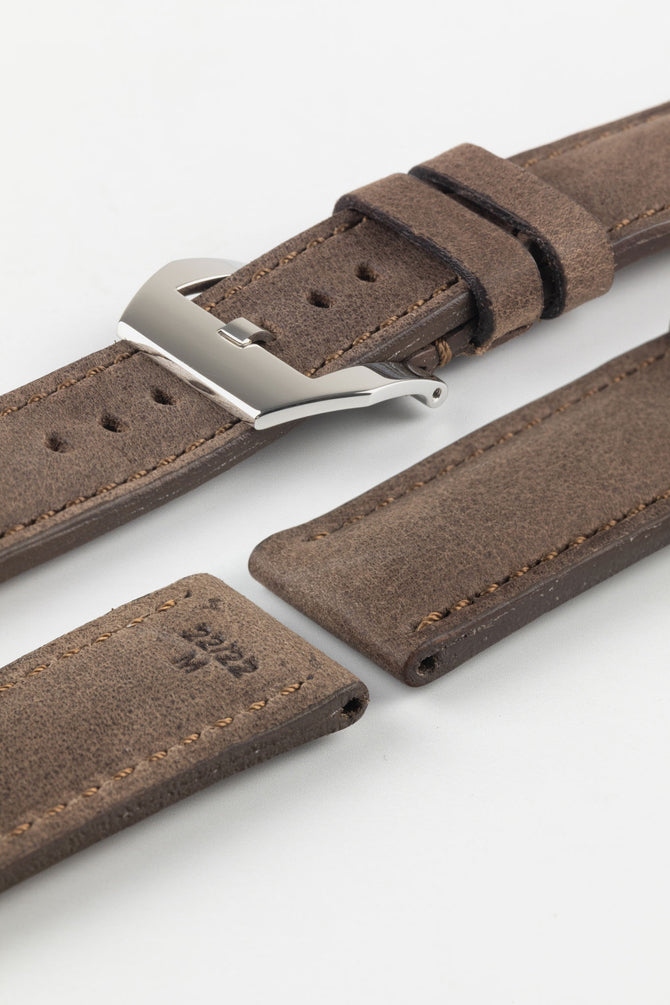 RIOS1931 DERBY Genuine Vintage Leather Watch Strap in MOCHA