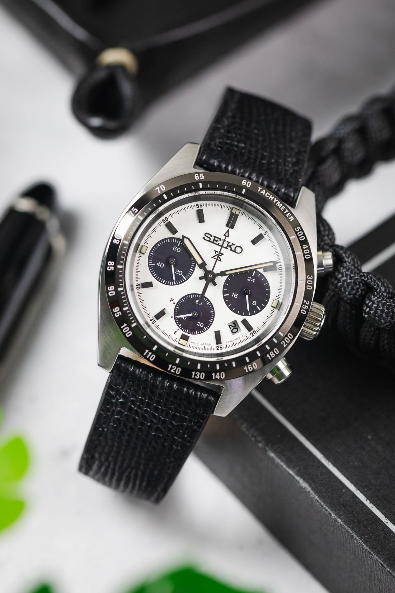 RIOS1931 FRENCH Leather Watch Strap in BLACK
