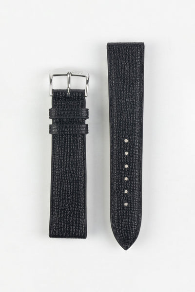 RIOS1931 FRENCH Leather Watch Strap in BLACK