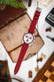 RIOS1931 FRENCH Leather Watch Strap in RUBY