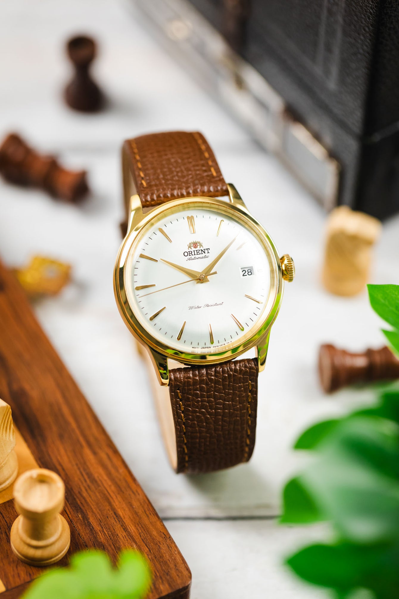 RIOS1931 FRENCH Leather Watch Strap in TOBACCO
