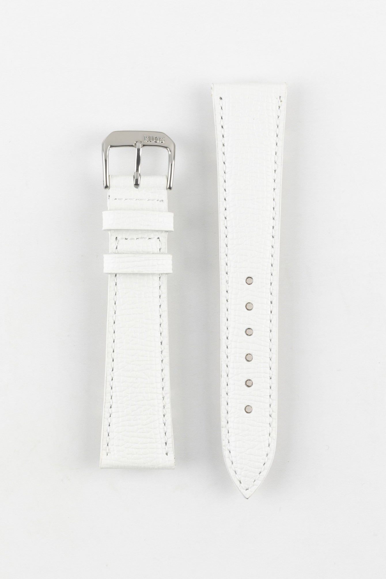 RIOS1931 FRENCH Leather Watch Strap in WHITE