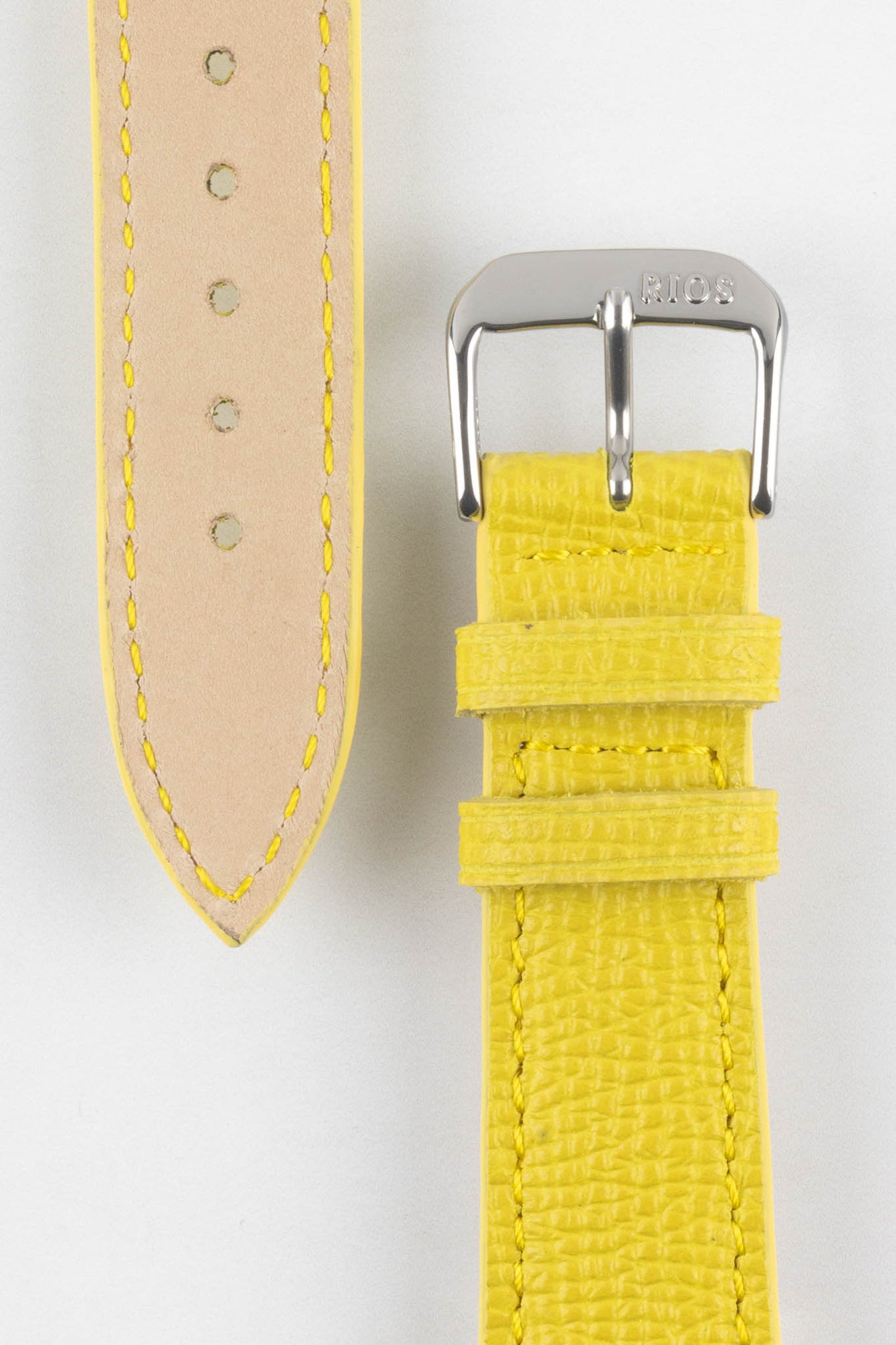 RIOS1931 FRENCH Leather Watch Strap in YELLOW