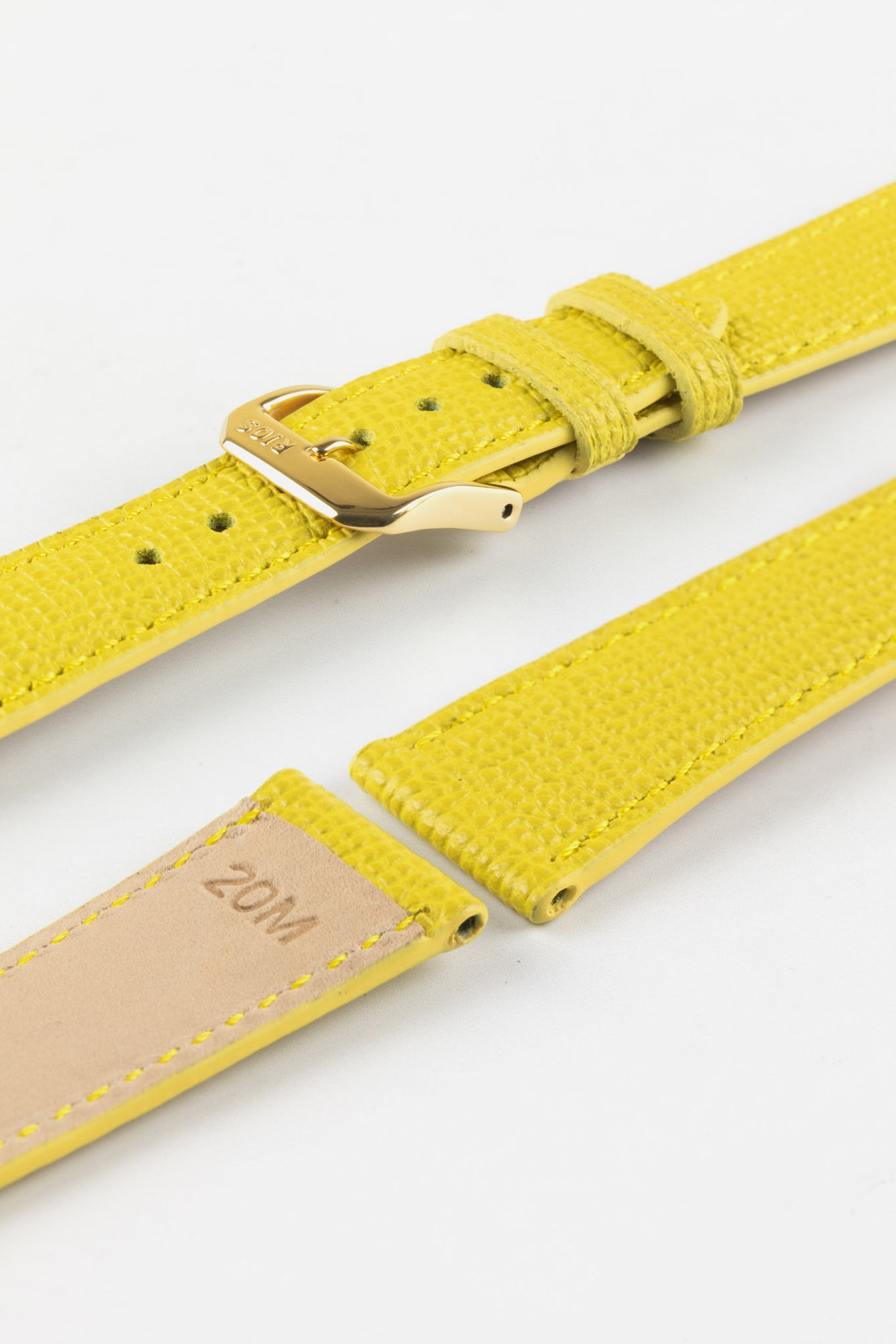 RIOS1931 FRENCH Leather Watch Strap in YELLOW