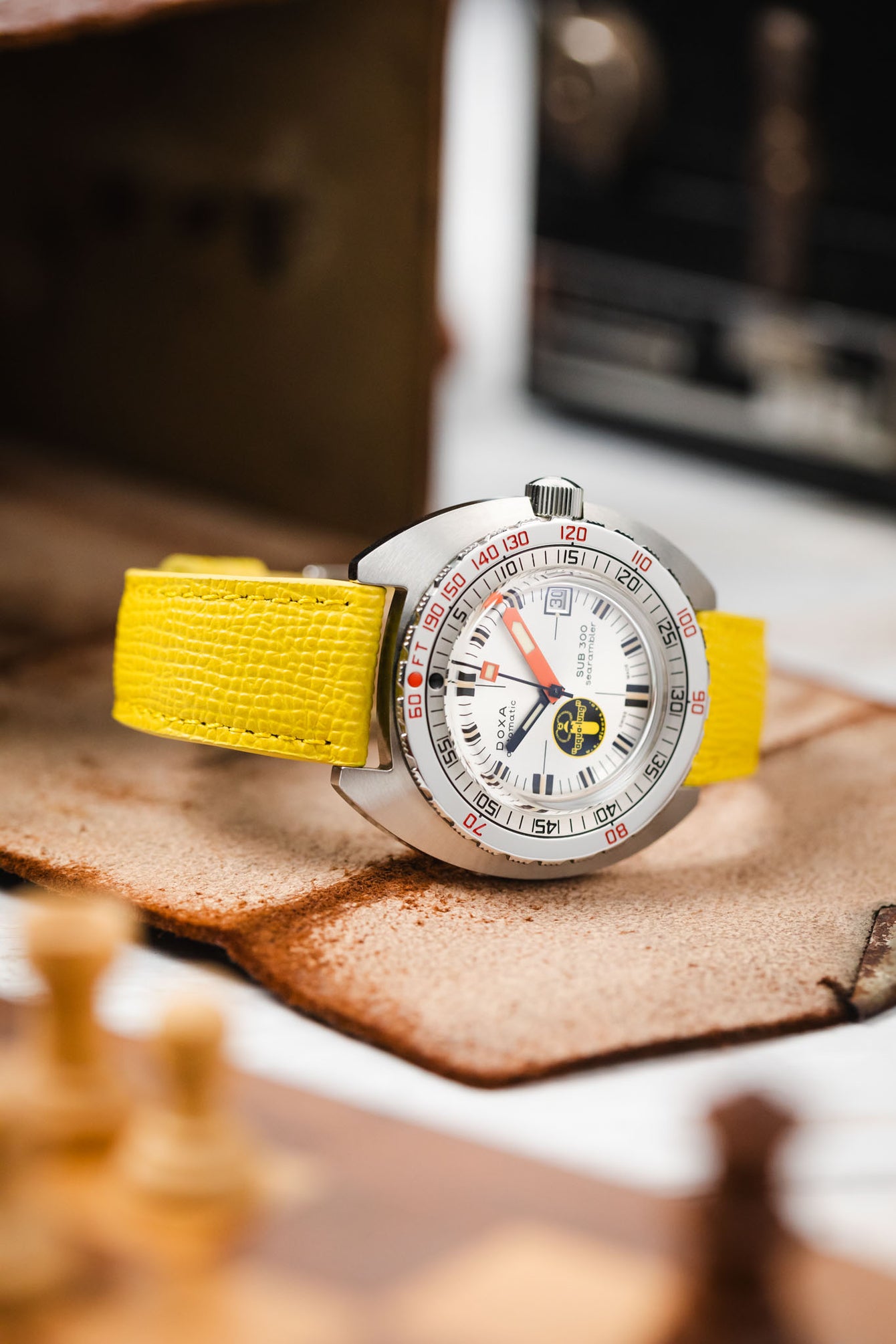RIOS1931 FRENCH Leather Watch Strap in YELLOW