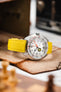 RIOS1931 FRENCH Leather Watch Strap in YELLOW