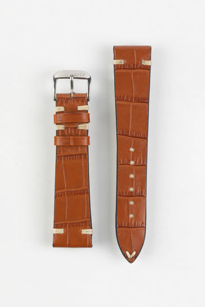 RIOS1931 HOLLYWOOD Alligator-Embossed Leather Watch Strap in COGNAC