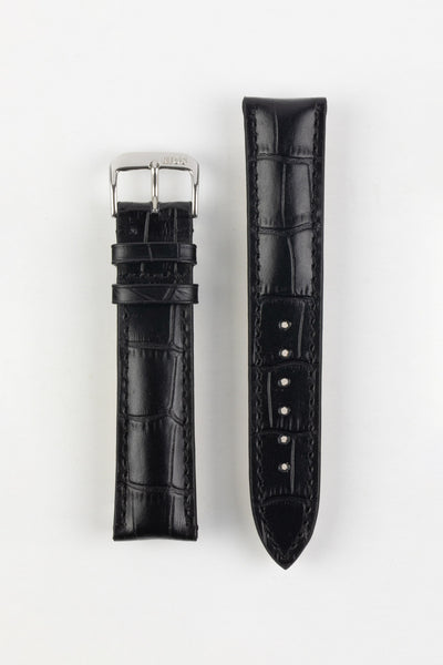 RIOS1931 LOUISIANA Alligator-Embossed Leather Watch Strap in BLACK