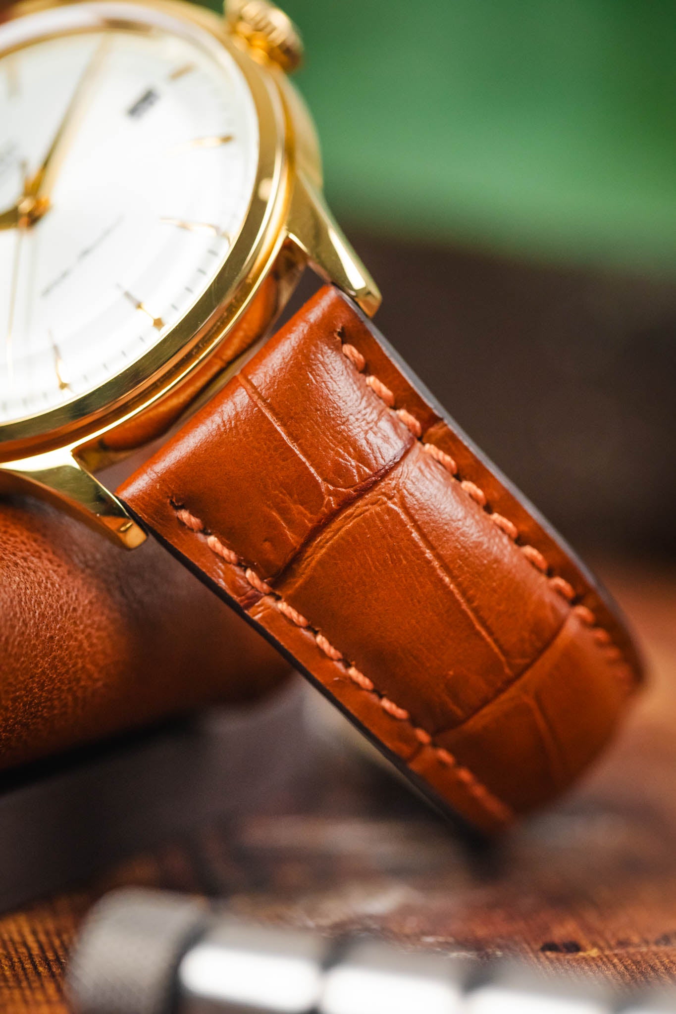 RIOS1931 LOUISIANA Alligator-Embossed Leather Watch Strap in
