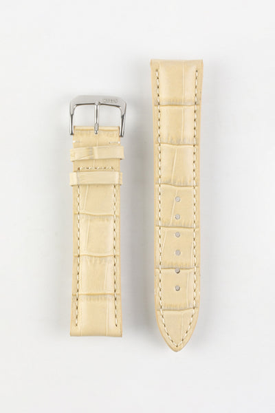 RIOS1931 LOUISIANA Alligator-Embossed Leather Watch Strap in SAND