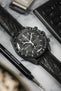 RIOS1931 MAISON Genuine Ostrich Leather Watch Strap in BLACK