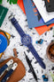 RIOS1931 MAISON Genuine Ostrich Leather Watch Strap in NAVY BLUE